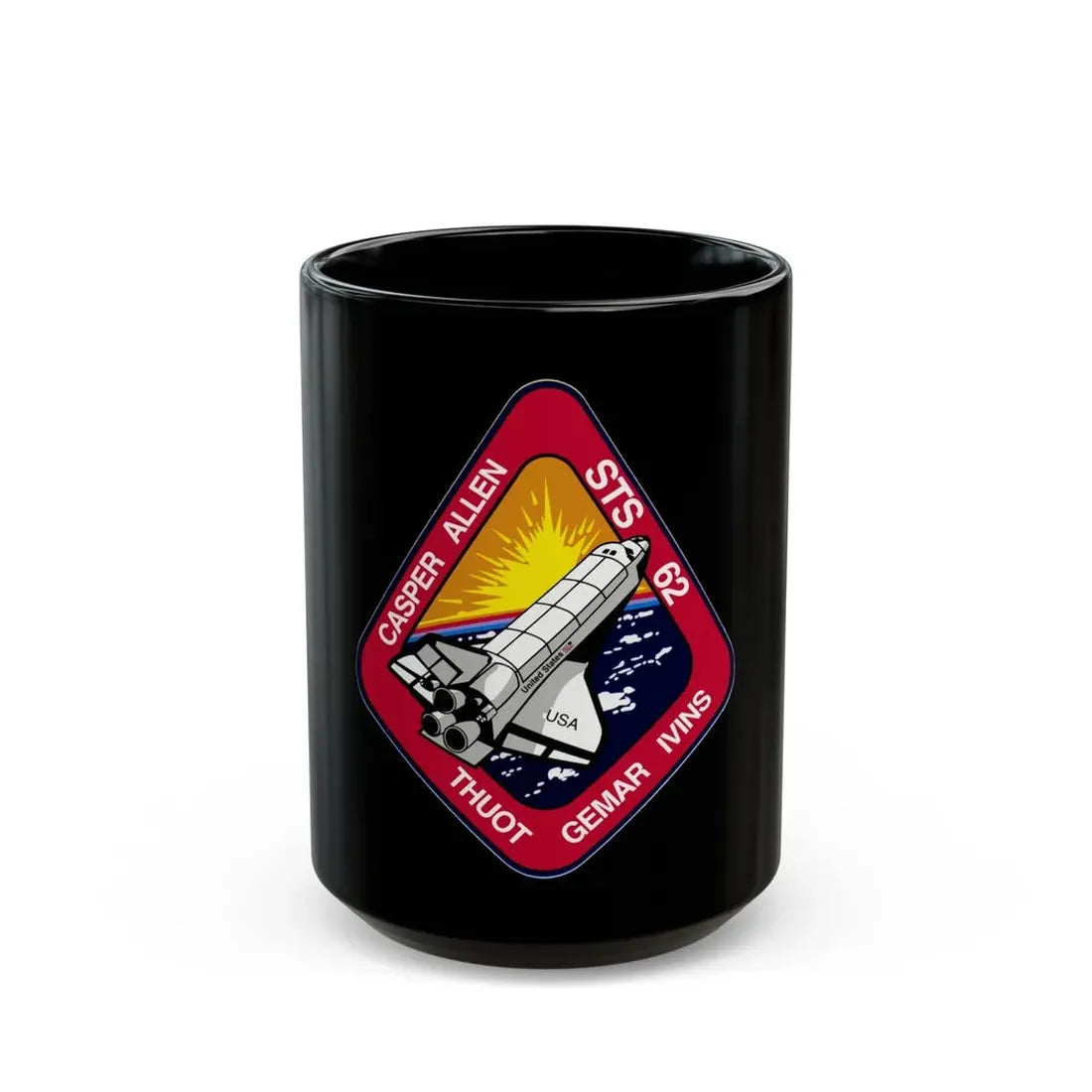 STS 62 (NASA) Black Coffee Mug 15oz - Go Mug Yourself