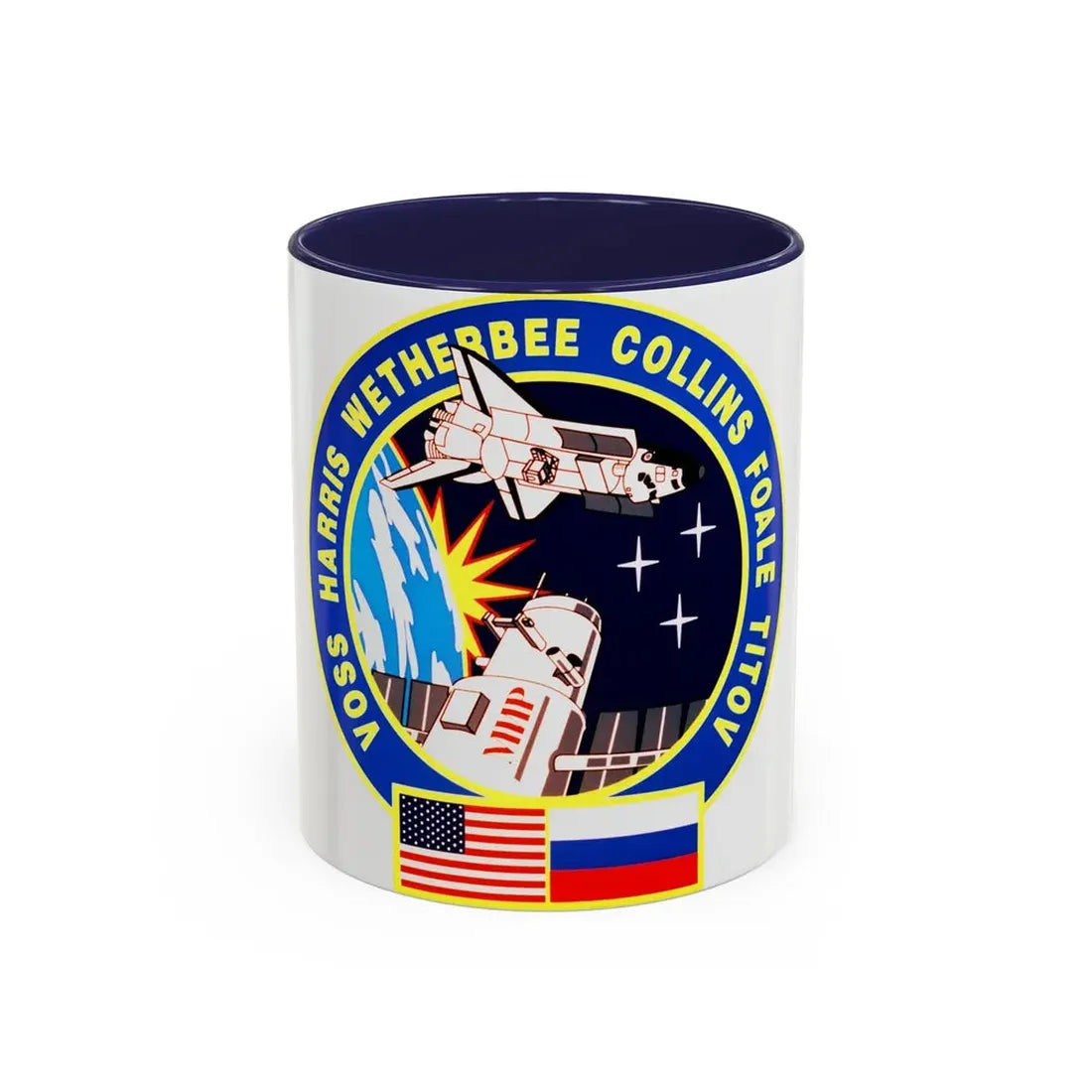 STS 63 (NASA) Accent Coffee Mug 11oz Navy - Go Mug Yourself