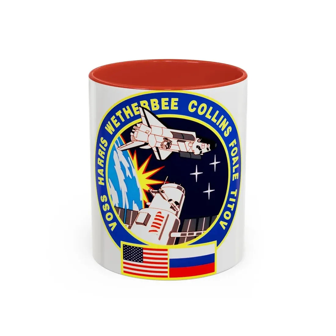 STS 63 (NASA) Accent Coffee Mug 11oz Red - Go Mug Yourself
