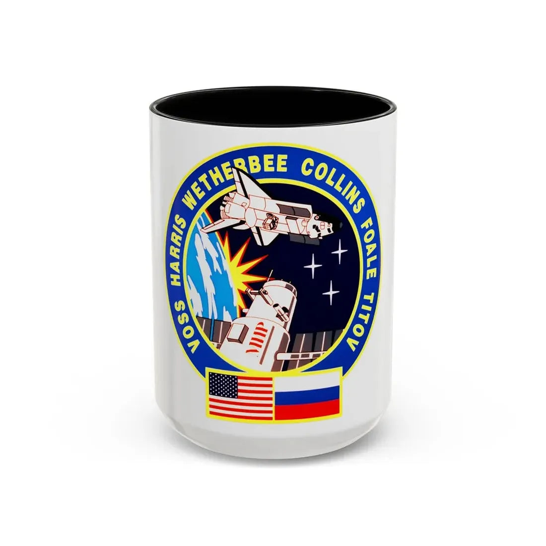 STS 63 (NASA) Accent Coffee Mug 15oz Black - Go Mug Yourself