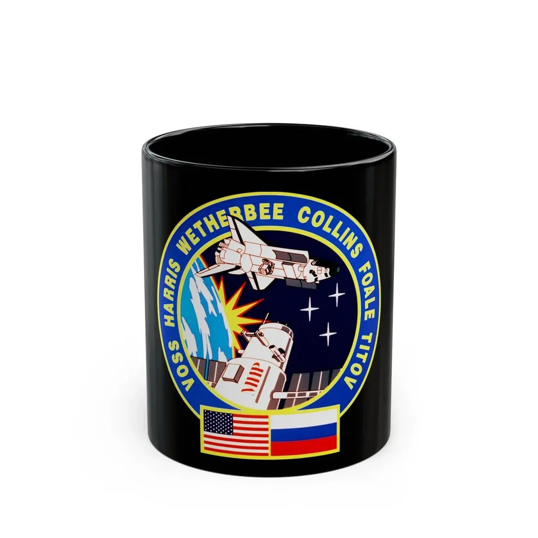 STS 63 (NASA) Black Coffee Mug 11oz - Go Mug Yourself