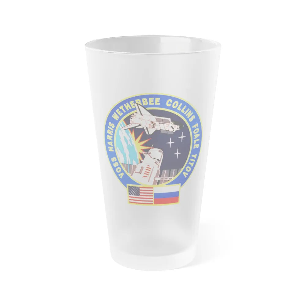 STS 63 (NASA) Frosted Pint Glass 16oz-Go Mug Yourself