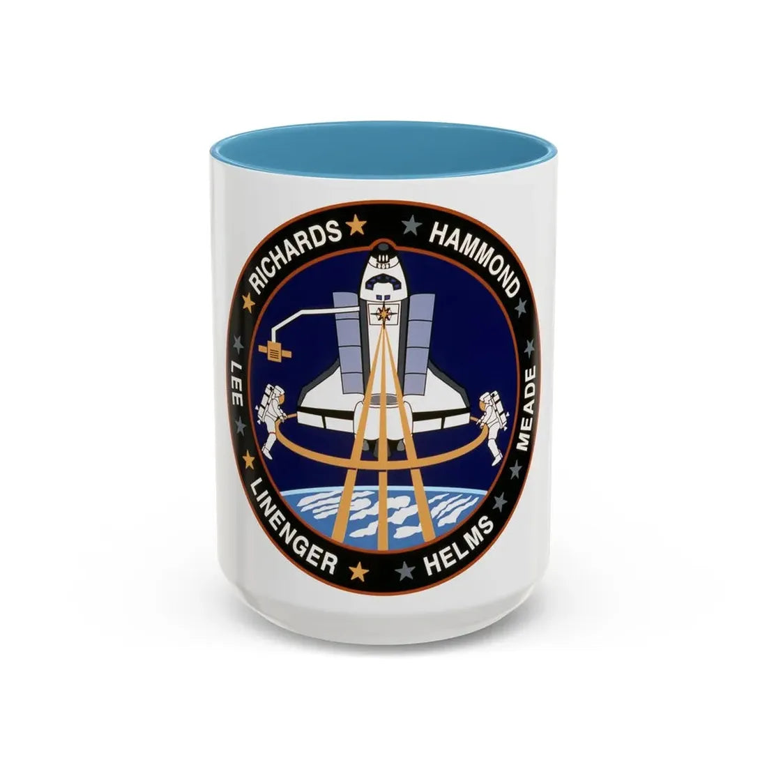 STS 64 (NASA) Accent Coffee Mug 15oz Light Blue - Go Mug Yourself