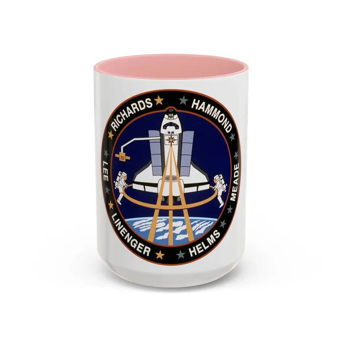 STS 64 (NASA) Accent Coffee Mug 15oz Pink - Go Mug Yourself