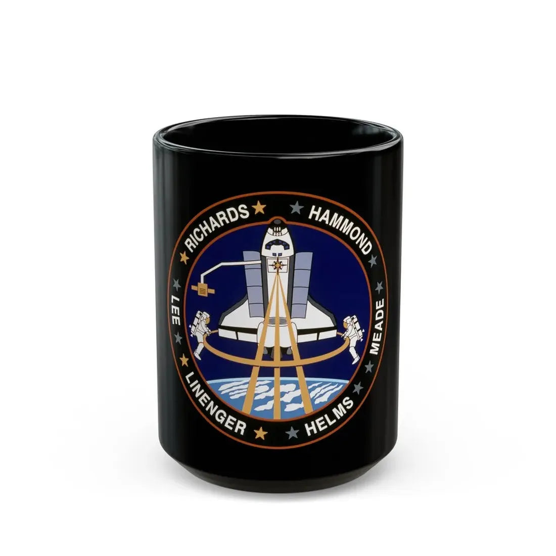 STS 64 (NASA) Black Coffee Mug 15oz - Go Mug Yourself