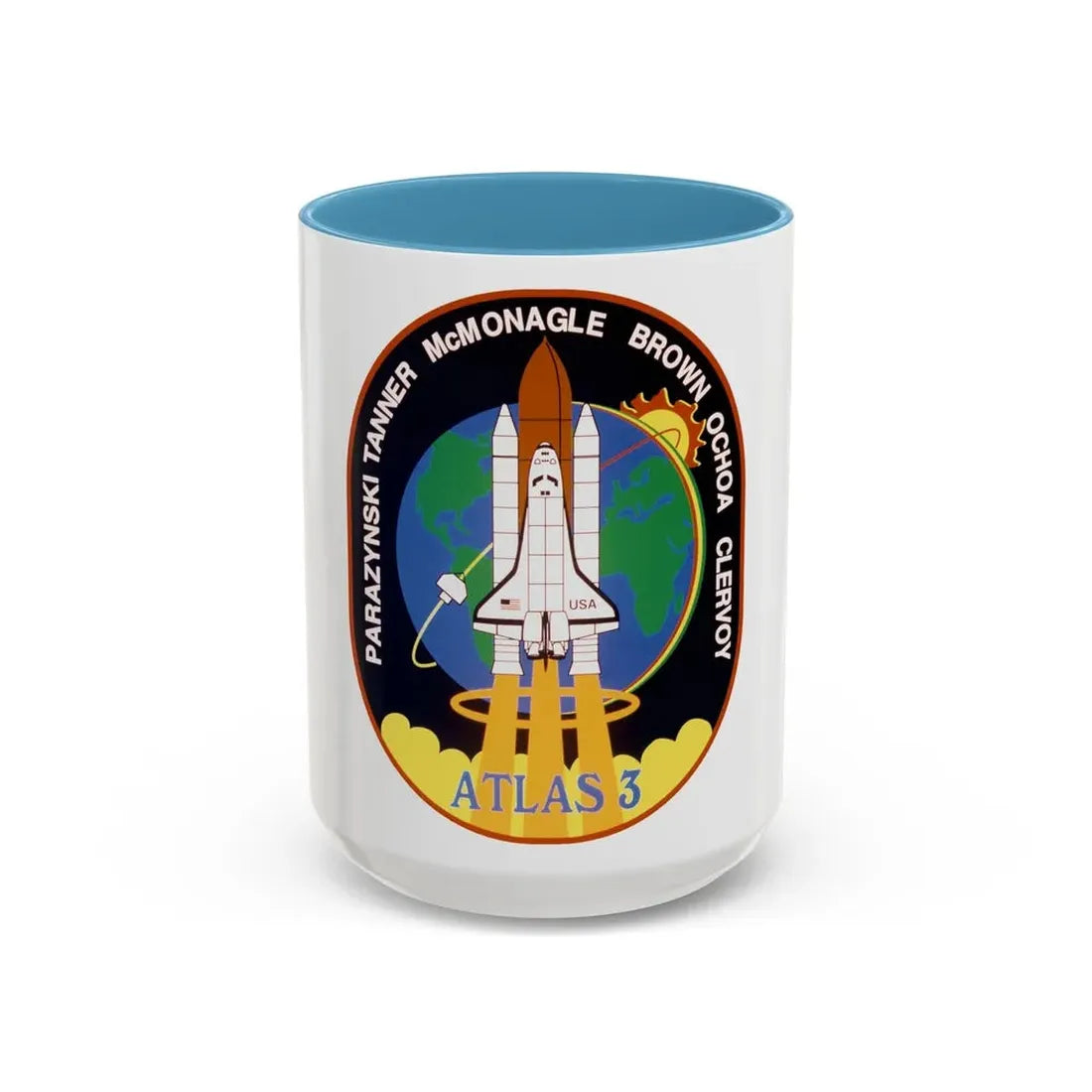 STS 66 (NASA) Accent Coffee Mug 15oz Light Blue - Go Mug Yourself
