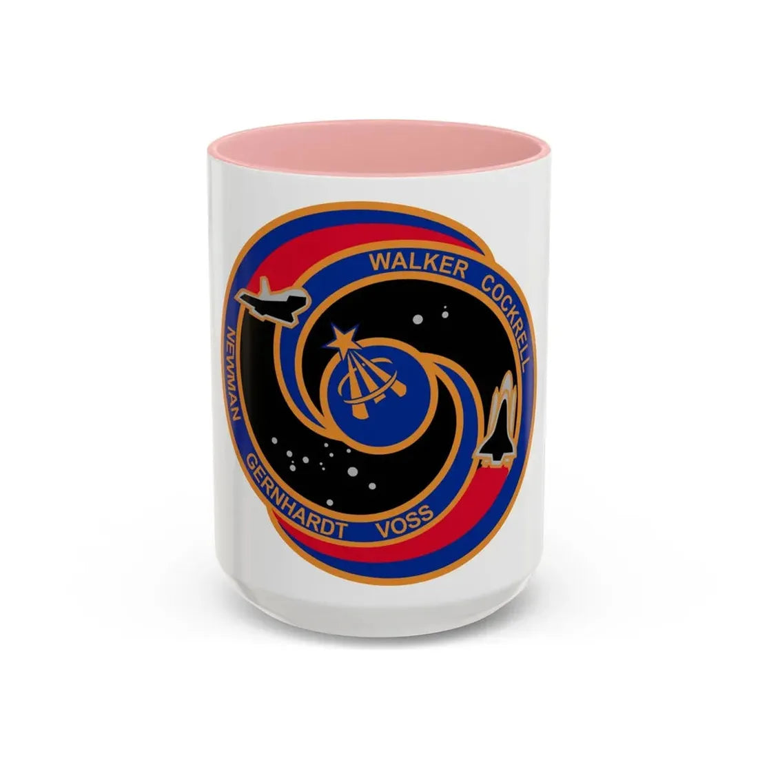 STS 69 (NASA) Accent Coffee Mug 15oz Pink - Go Mug Yourself