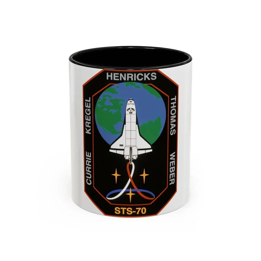 STS 70 (NASA) Accent Coffee Mug 11oz Black - Go Mug Yourself