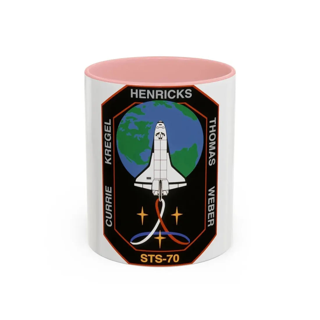 STS 70 (NASA) Accent Coffee Mug 11oz Pink - Go Mug Yourself