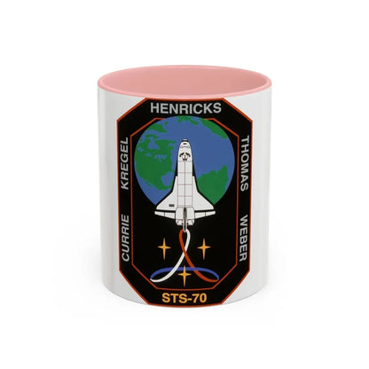 STS 70 (NASA) Accent Coffee Mug 11oz Pink - Go Mug Yourself