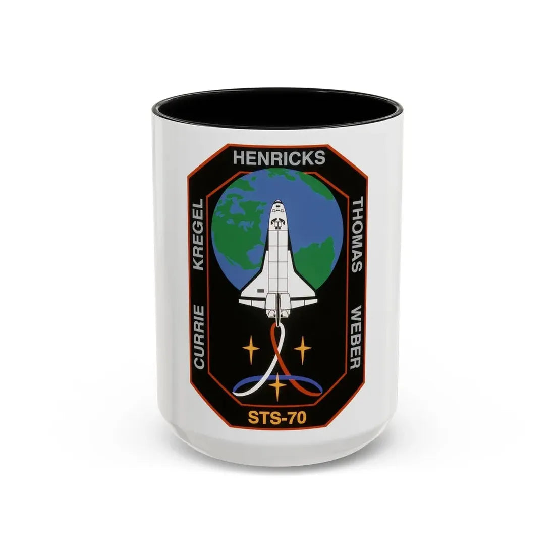 STS 70 (NASA) Accent Coffee Mug 15oz Black - Go Mug Yourself