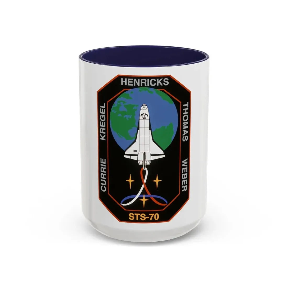 STS 70 (NASA) Accent Coffee Mug 15oz Navy - Go Mug Yourself