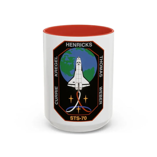 STS 70 (NASA) Accent Coffee Mug 15oz Red - Go Mug Yourself