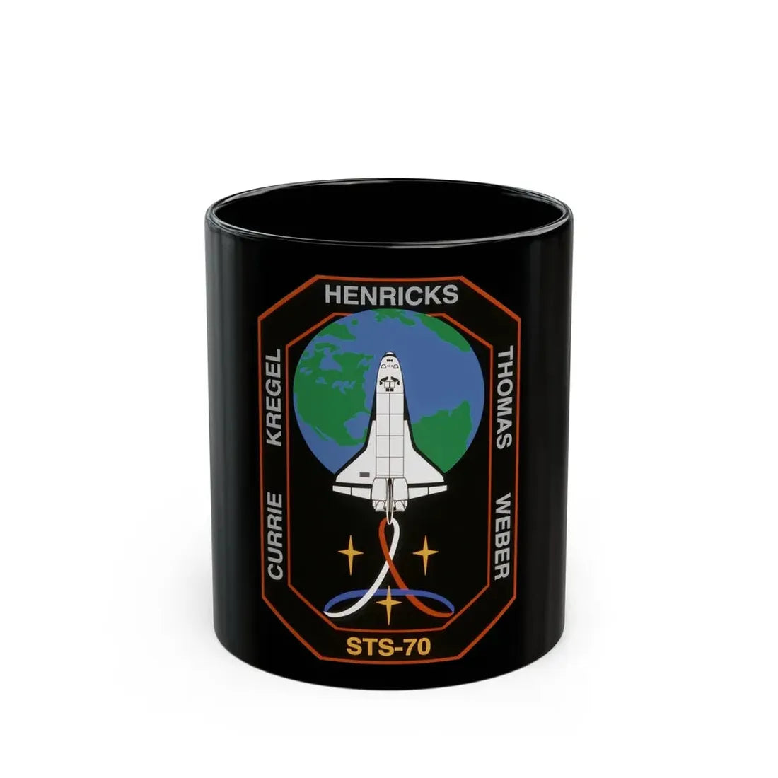 STS 70 (NASA) Black Coffee Mug 11oz - Go Mug Yourself