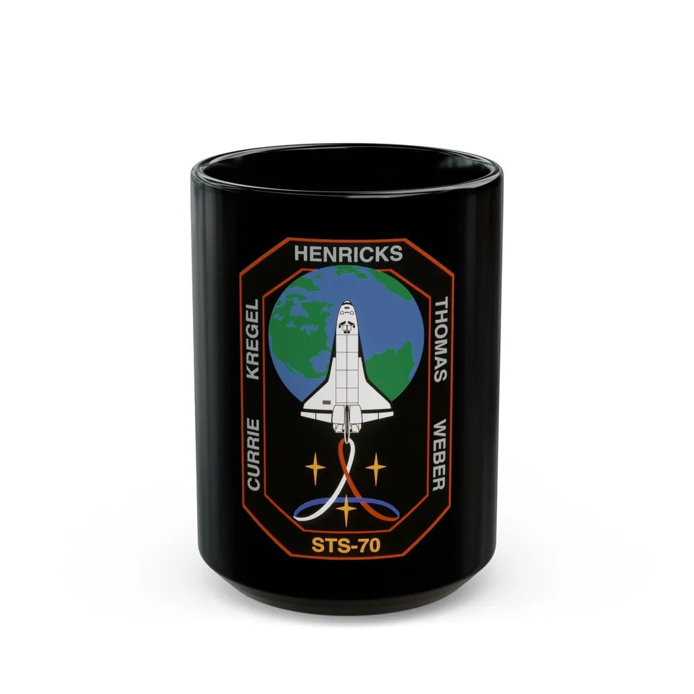 STS 70 (NASA) Black Coffee Mug-15oz-Go Mug Yourself