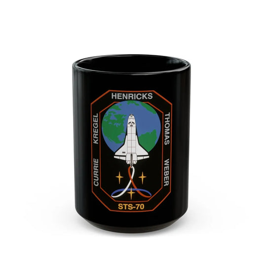 STS 70 (NASA) Black Coffee Mug-15oz-Go Mug Yourself