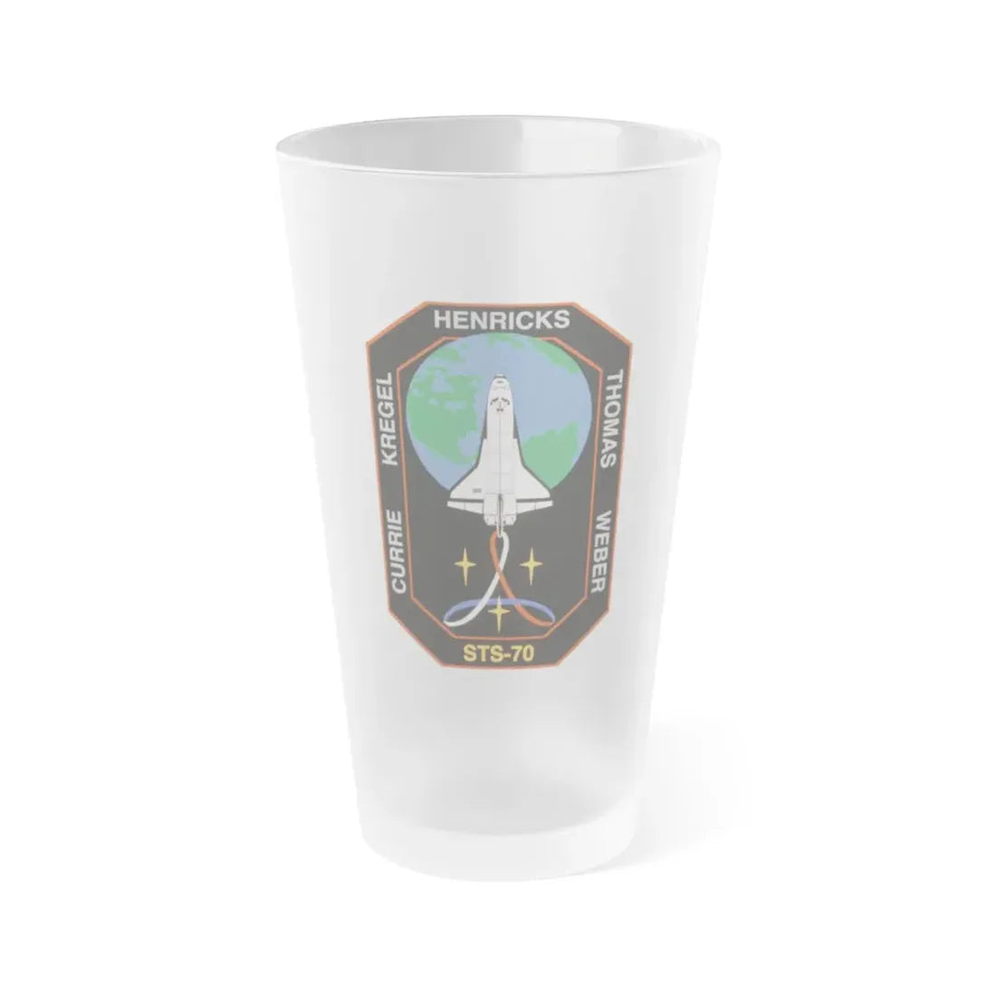STS 70 (NASA) Frosted Pint Glass 16oz Default Title - Go Mug Yourself
