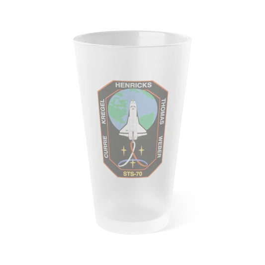 STS 70 (NASA) Frosted Pint Glass 16oz-Go Mug Yourself