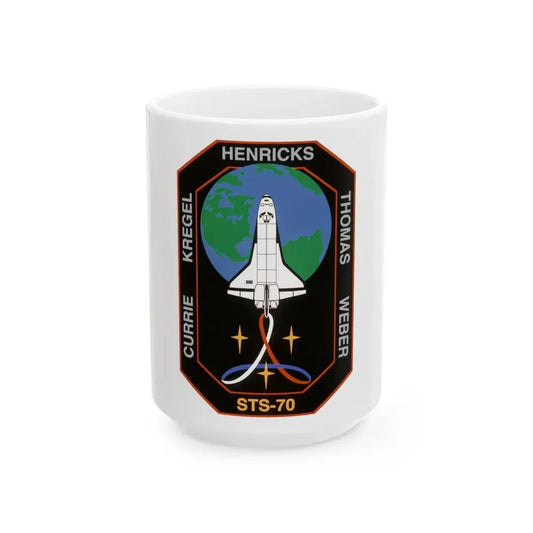 STS 70 (NASA) White Coffee Mug 15oz - Go Mug Yourself