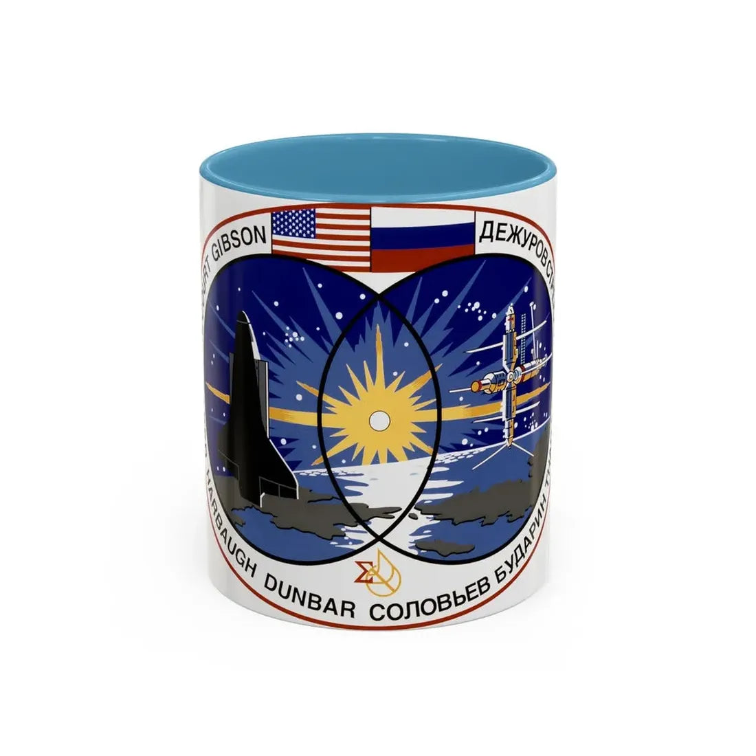STS 71 (NASA) Accent Coffee Mug 11oz Light Blue - Go Mug Yourself