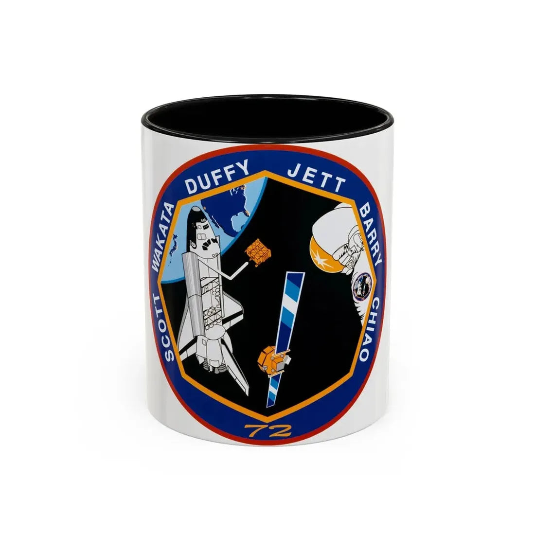 STS 72 (NASA) Accent Coffee Mug 11oz Black - Go Mug Yourself