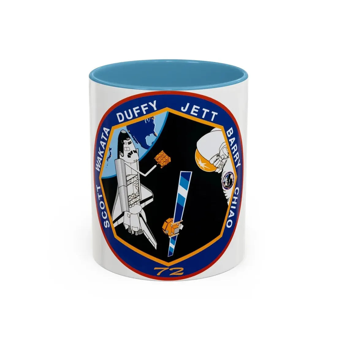 STS 72 (NASA) Accent Coffee Mug 11oz Light Blue - Go Mug Yourself