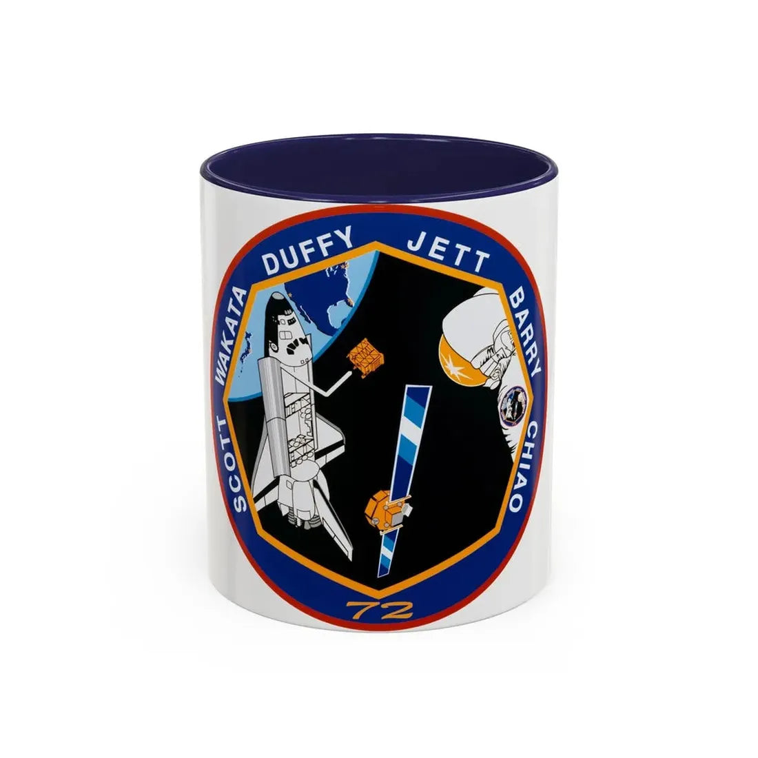 STS 72 (NASA) Accent Coffee Mug 11oz Navy - Go Mug Yourself