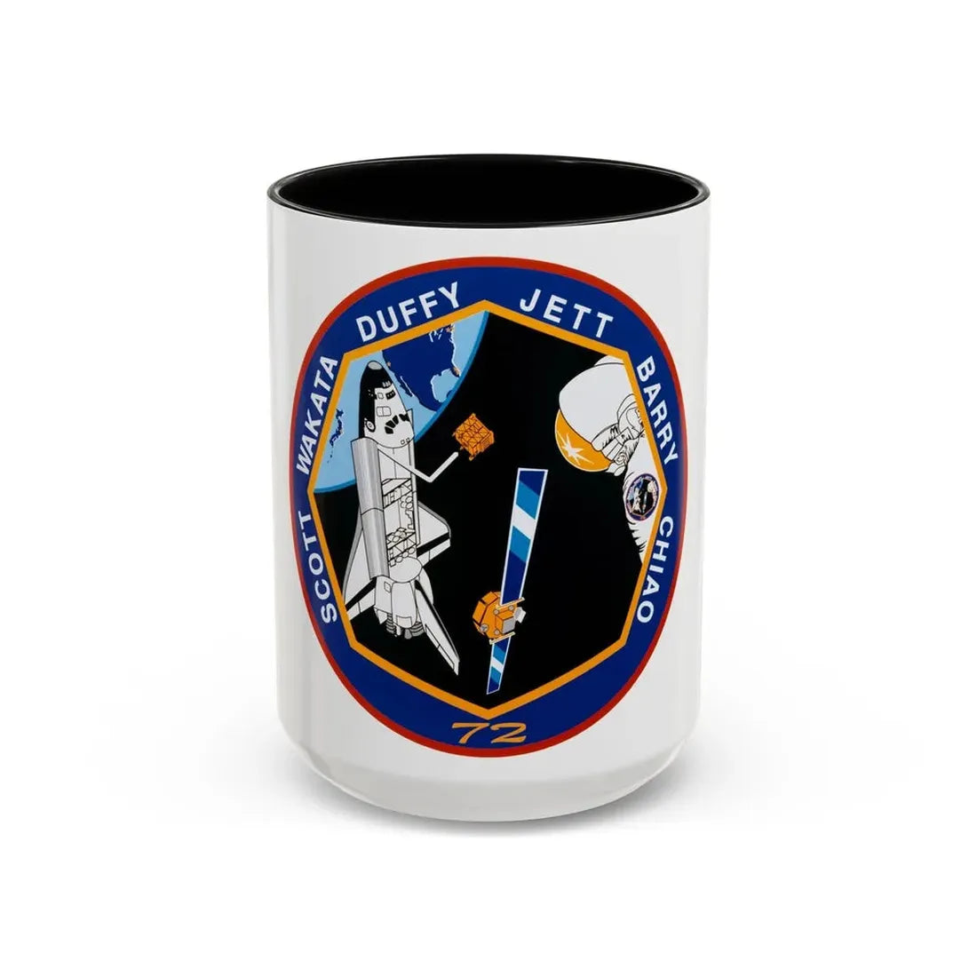 STS 72 (NASA) Accent Coffee Mug 15oz Black - Go Mug Yourself