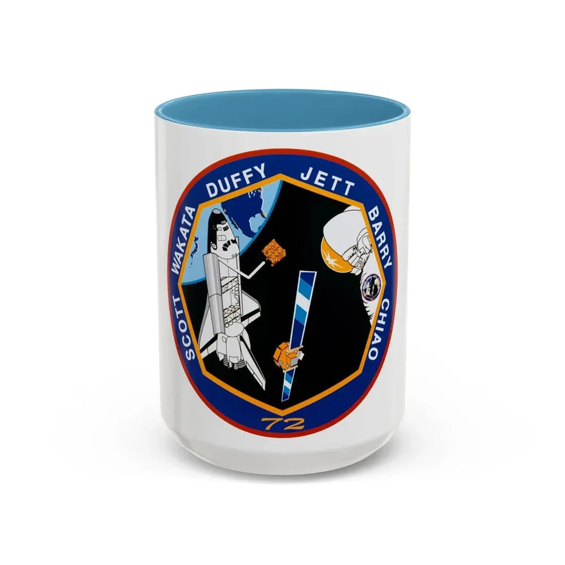 STS 72 (NASA) Accent Coffee Mug 15oz Light Blue - Go Mug Yourself