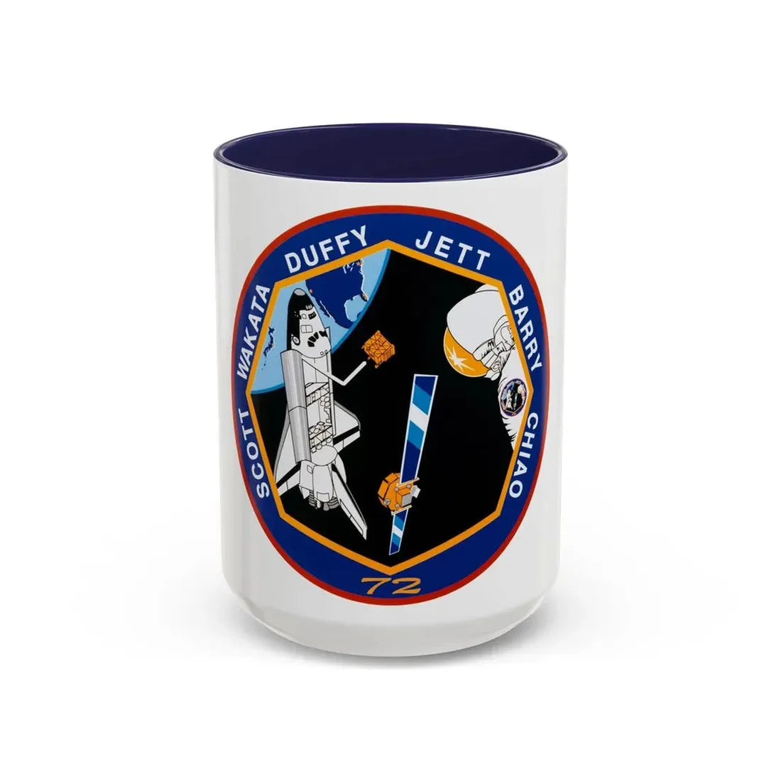 STS 72 (NASA) Accent Coffee Mug 15oz Navy - Go Mug Yourself