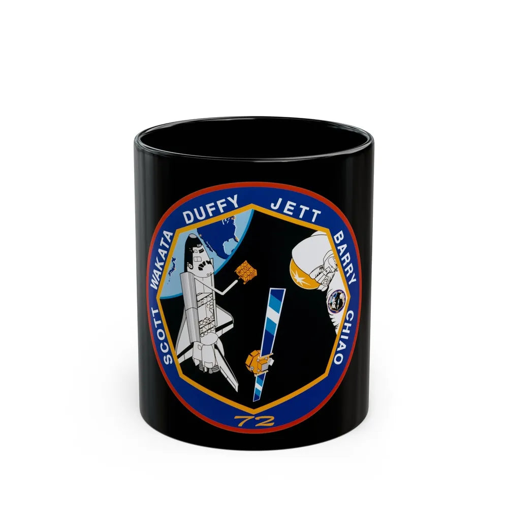 STS 72 (NASA) Black Coffee Mug-11oz-Go Mug Yourself