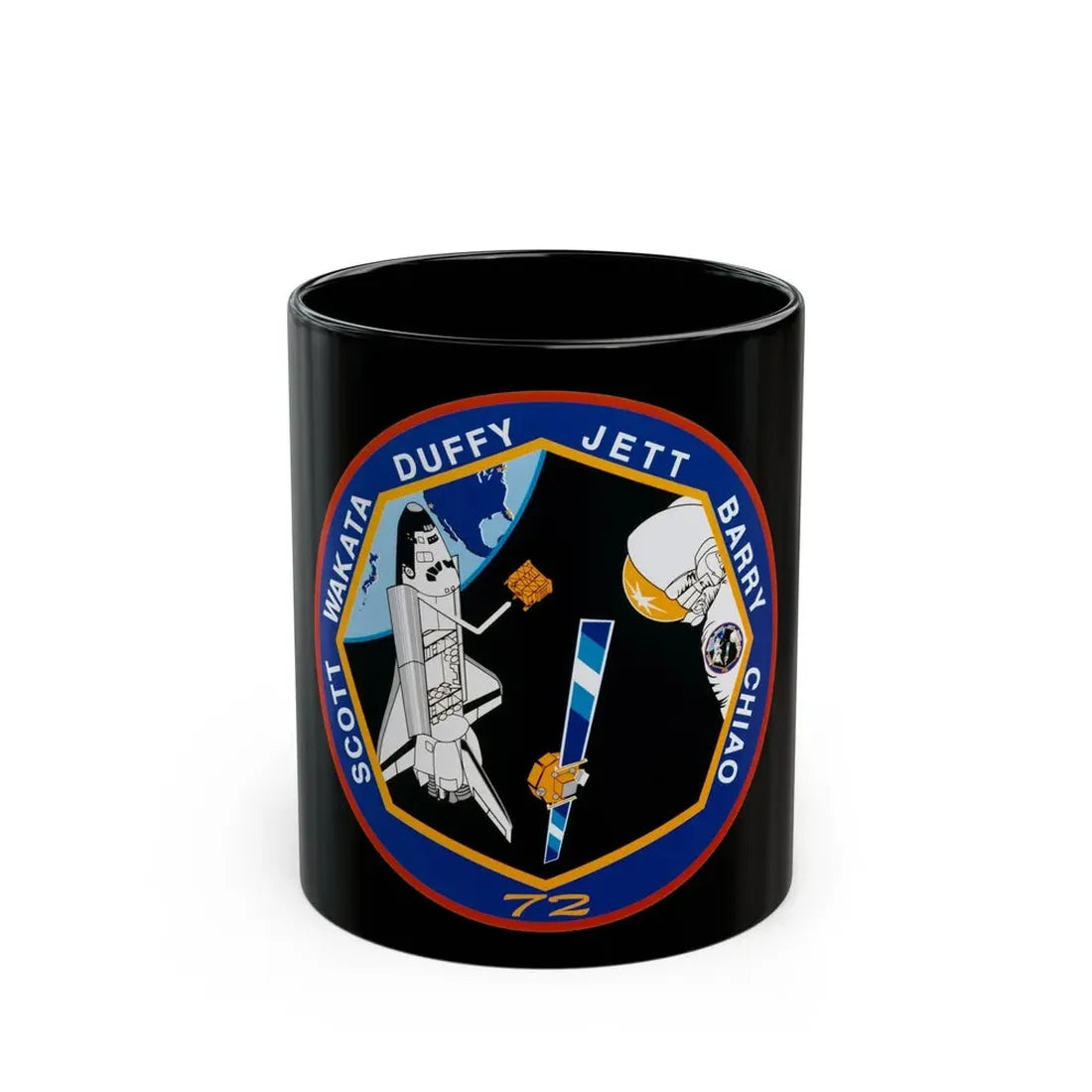 STS 72 (NASA) Black Coffee Mug 11oz - Go Mug Yourself