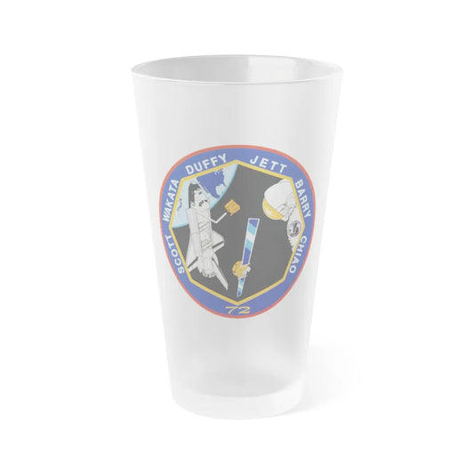 STS 72 (NASA) Frosted Pint Glass 16oz-Go Mug Yourself