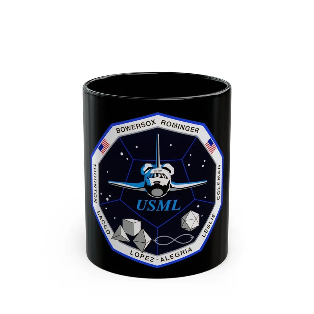STS 73 (NASA) Black Coffee Mug 11oz - Go Mug Yourself
