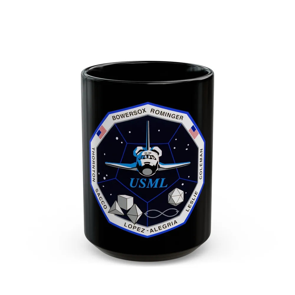 STS 73 (NASA) Black Coffee Mug-15oz-Go Mug Yourself