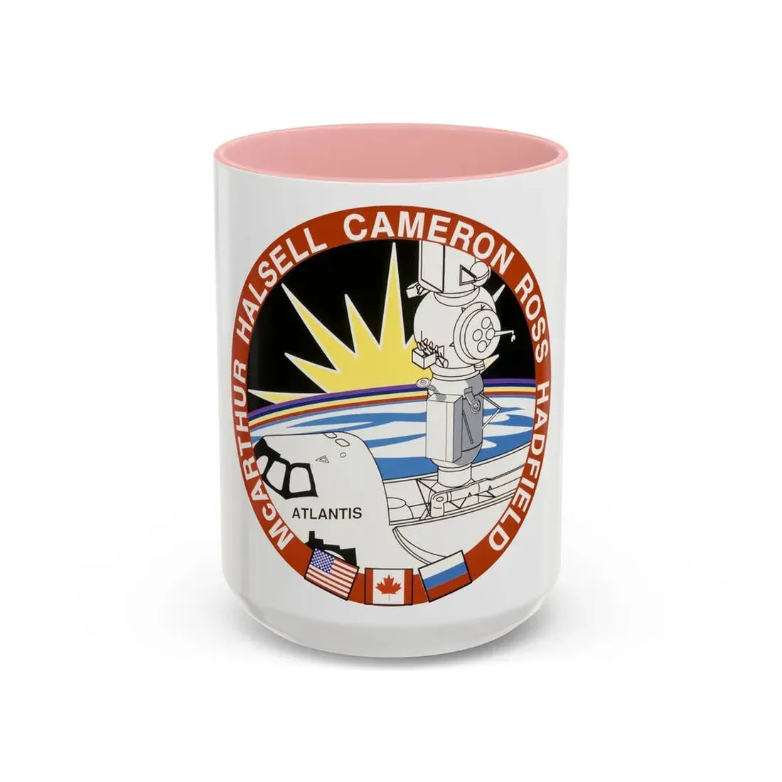 STS 74 (NASA) Accent Coffee Mug 15oz Pink - Go Mug Yourself
