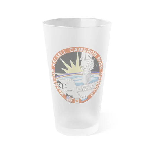 STS 74 (NASA) Frosted Pint Glass 16oz-Go Mug Yourself