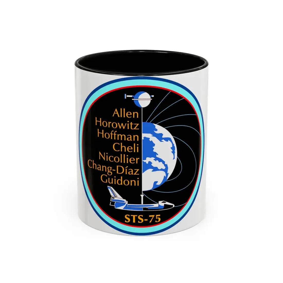 STS 75 (NASA) Accent Coffee Mug 11oz Black - Go Mug Yourself