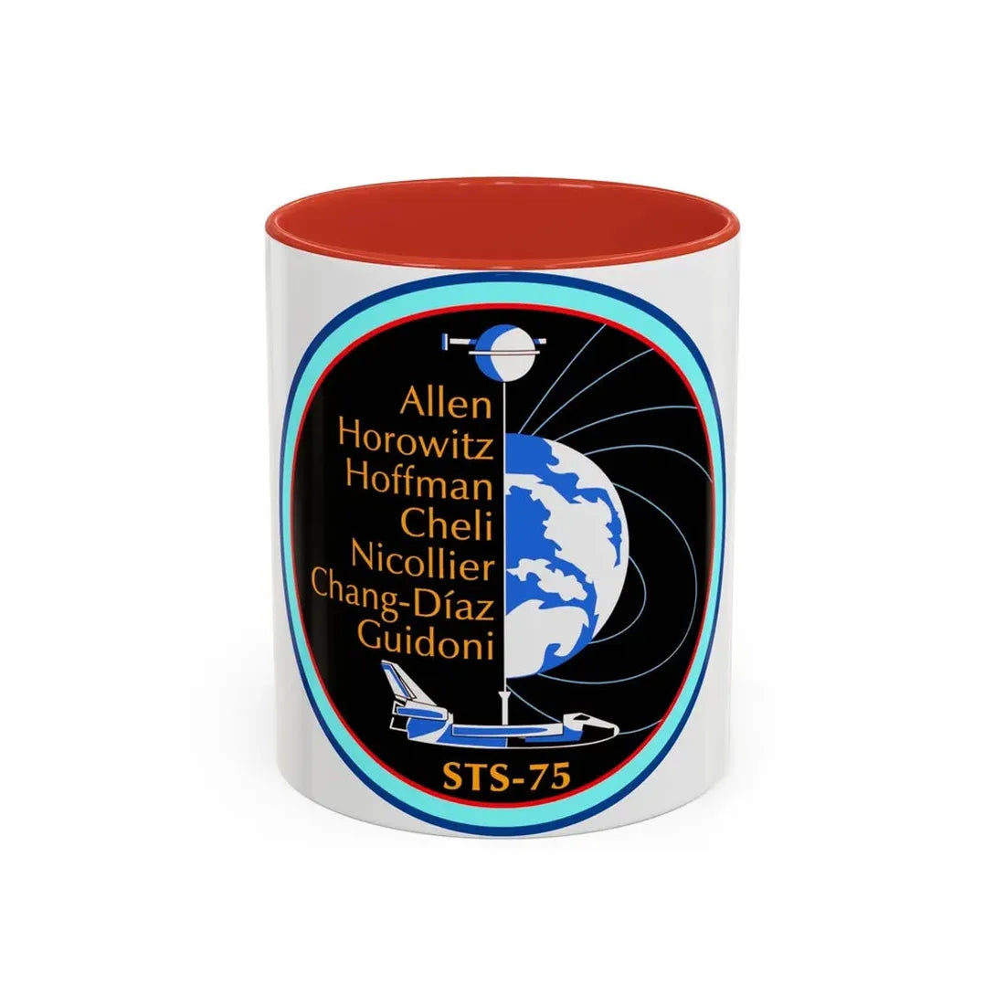 STS 75 (NASA) Accent Coffee Mug 11oz Red - Go Mug Yourself