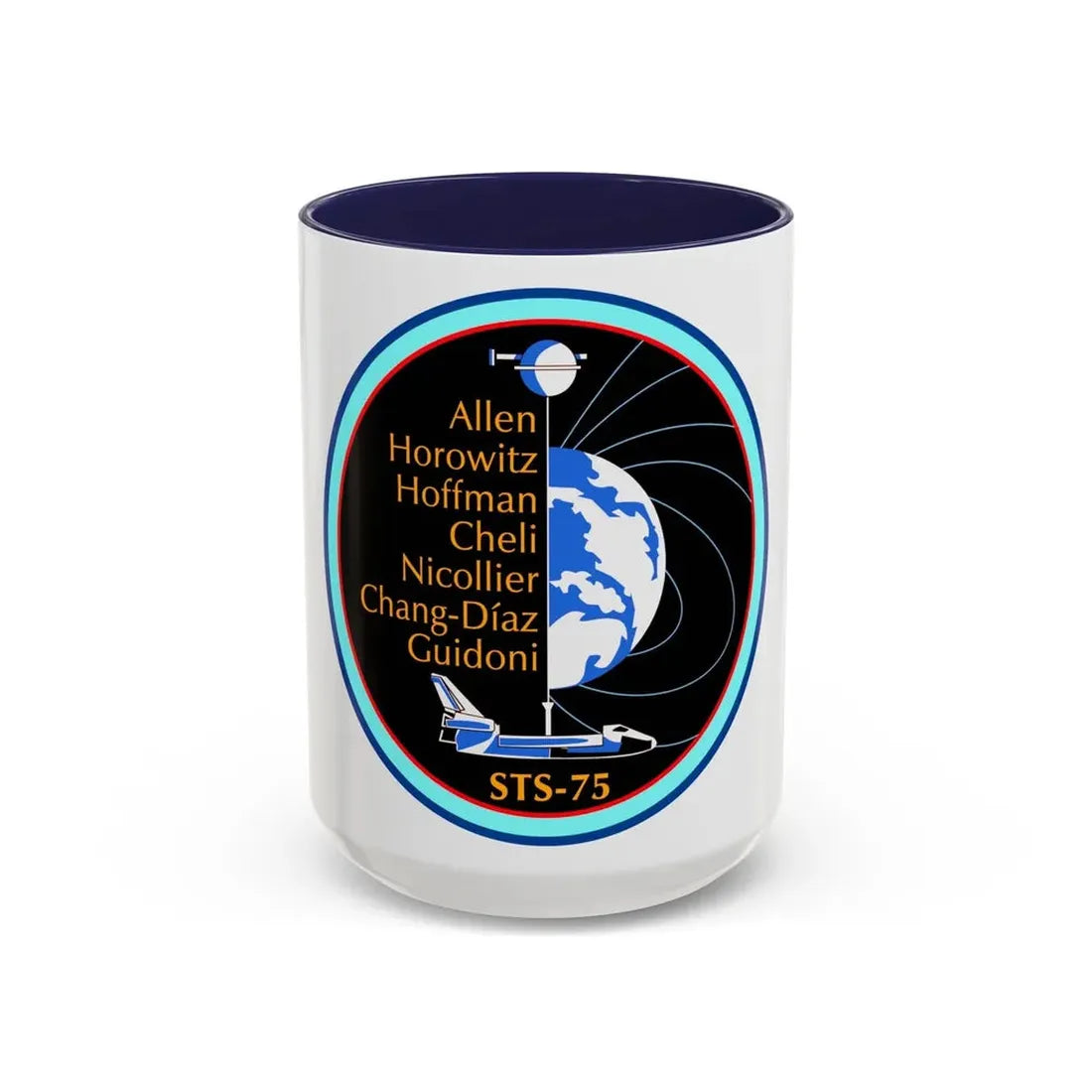 STS 75 (NASA) Accent Coffee Mug 15oz Navy - Go Mug Yourself