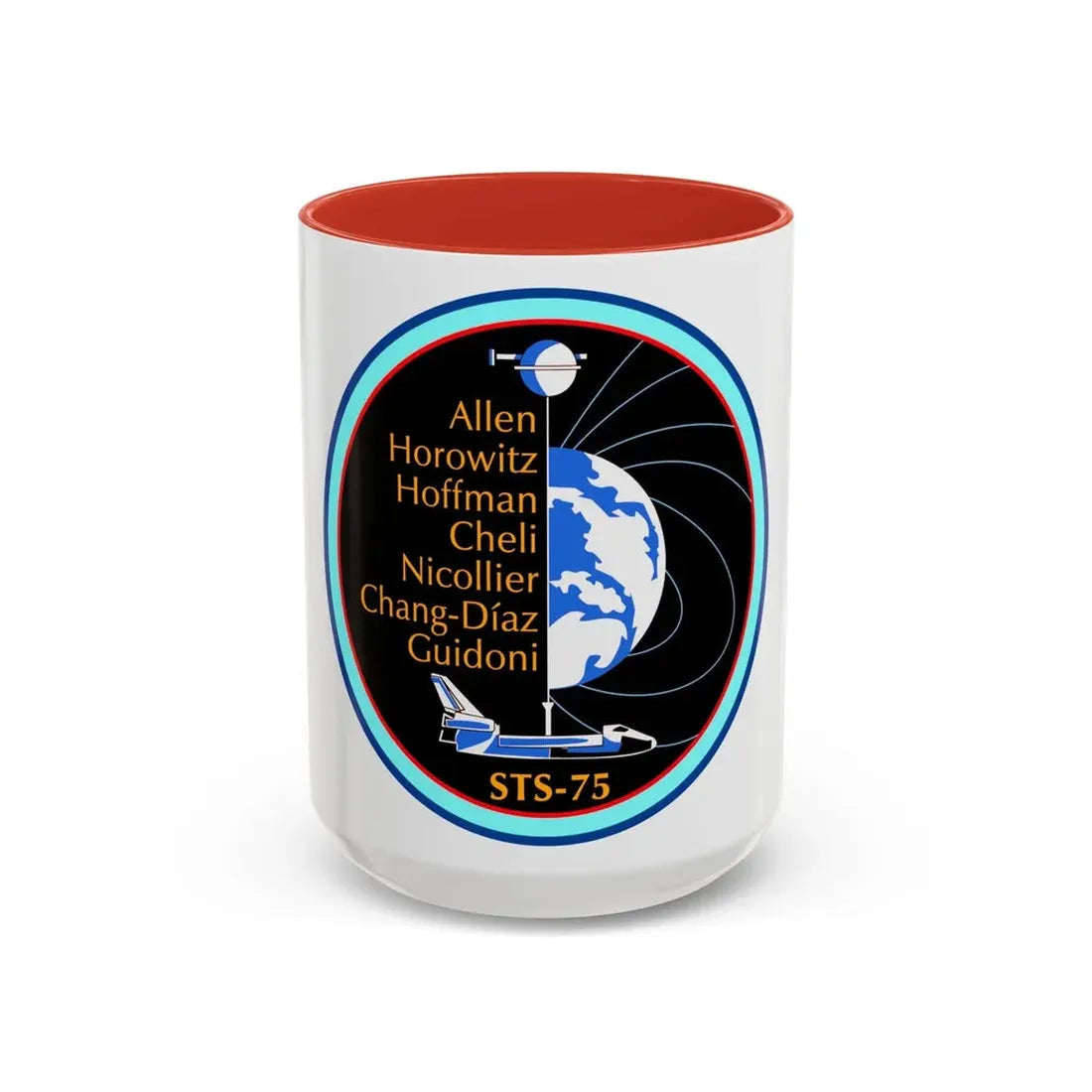 STS 75 (NASA) Accent Coffee Mug 15oz Red - Go Mug Yourself
