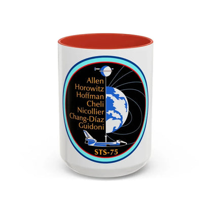 STS 75 (NASA) Accent Coffee Mug 15oz Red - Go Mug Yourself