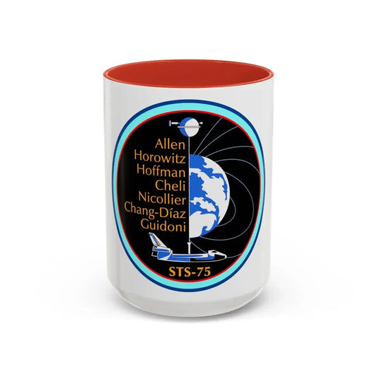 STS 75 (NASA) Accent Coffee Mug 15oz Red - Go Mug Yourself