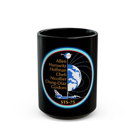 STS 75 (NASA) Black Coffee Mug-15oz-Go Mug Yourself