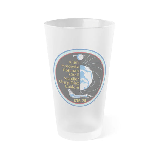 STS 75 (NASA) Frosted Pint Glass 16oz-Go Mug Yourself