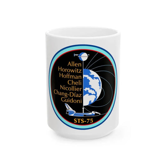 STS 75 (NASA) White Coffee Mug 15oz - Go Mug Yourself