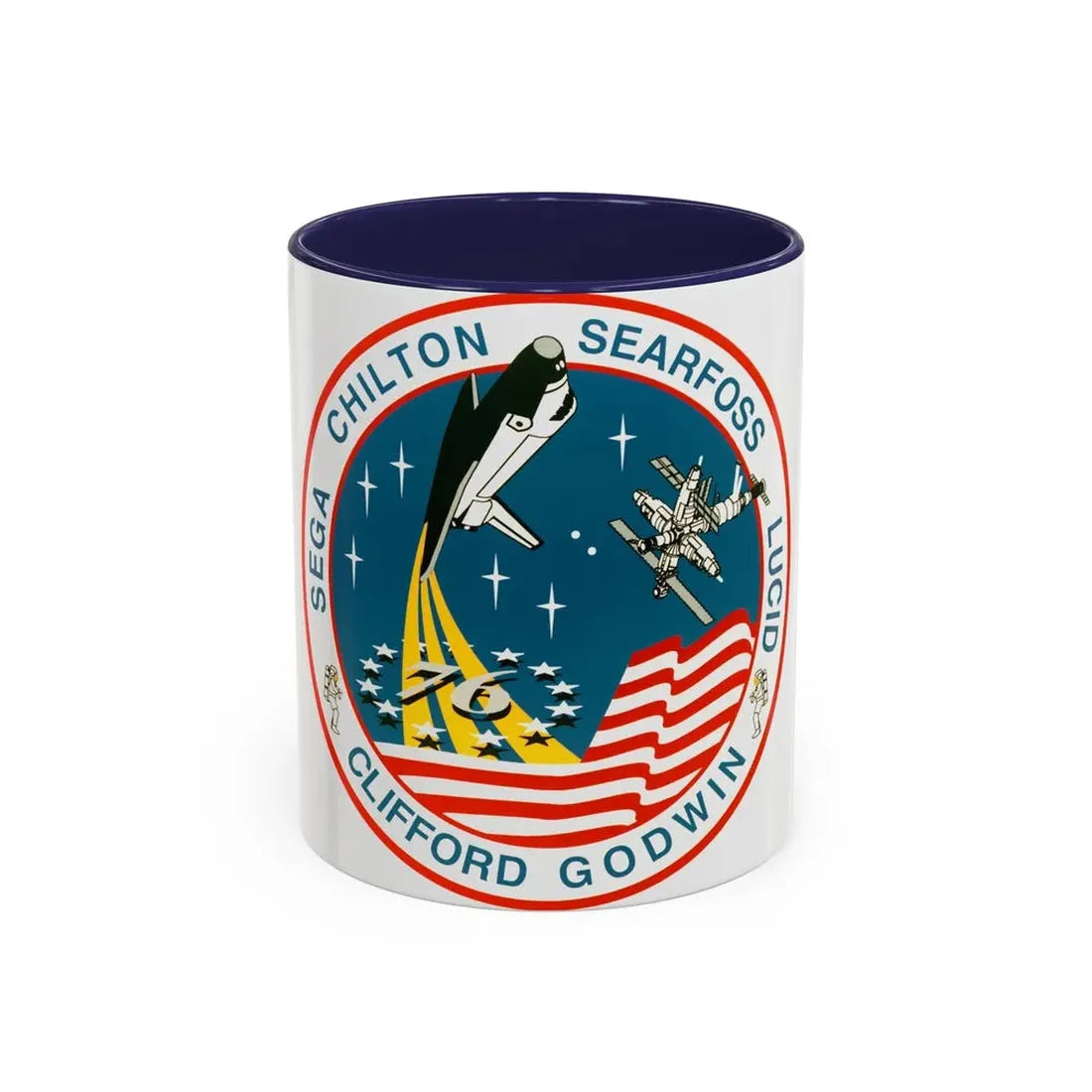 STS 76 (NASA) Accent Coffee Mug 11oz Navy - Go Mug Yourself