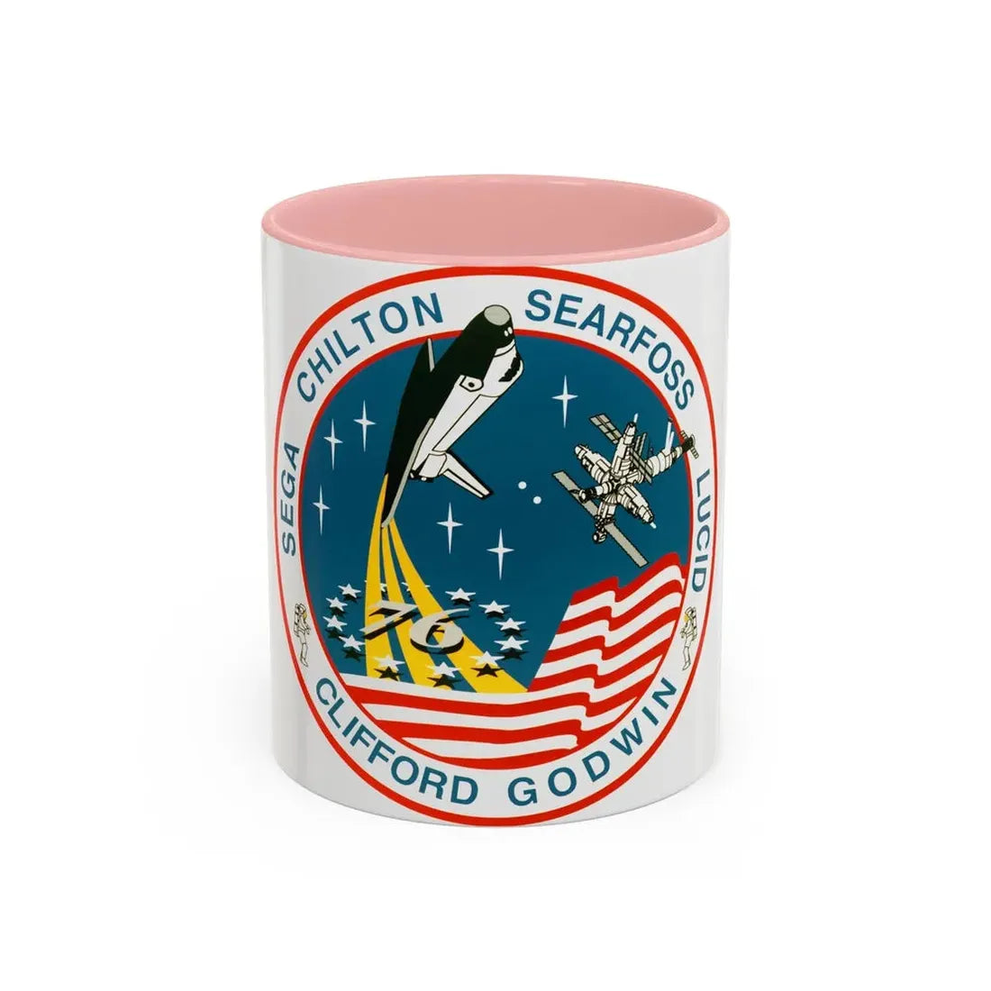 STS 76 (NASA) Accent Coffee Mug 11oz Pink - Go Mug Yourself
