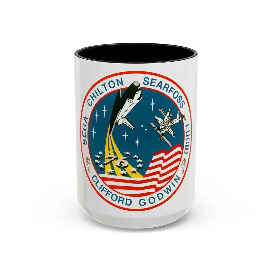 STS 76 (NASA) Accent Coffee Mug 15oz Black - Go Mug Yourself