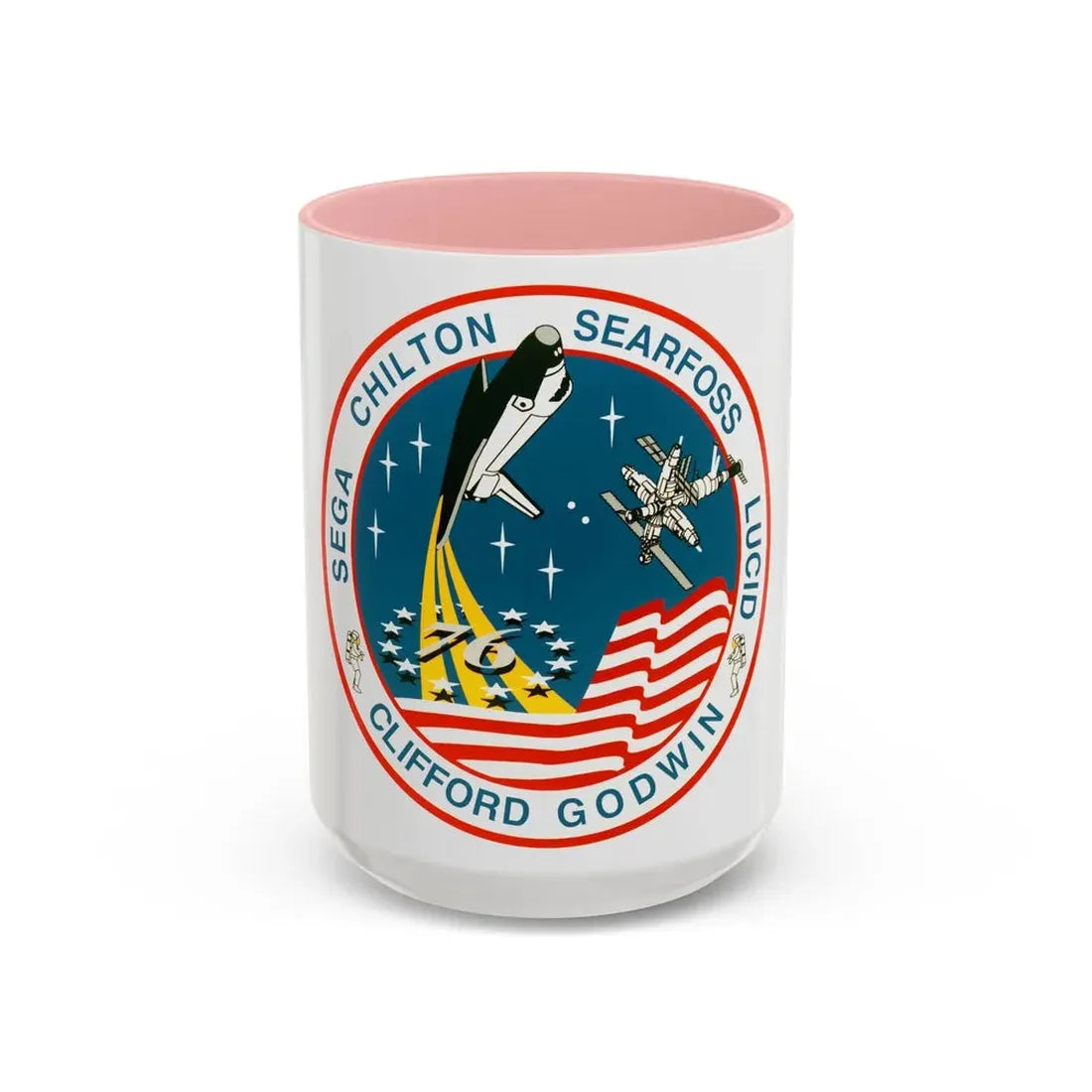 STS 76 (NASA) Accent Coffee Mug 15oz Pink - Go Mug Yourself